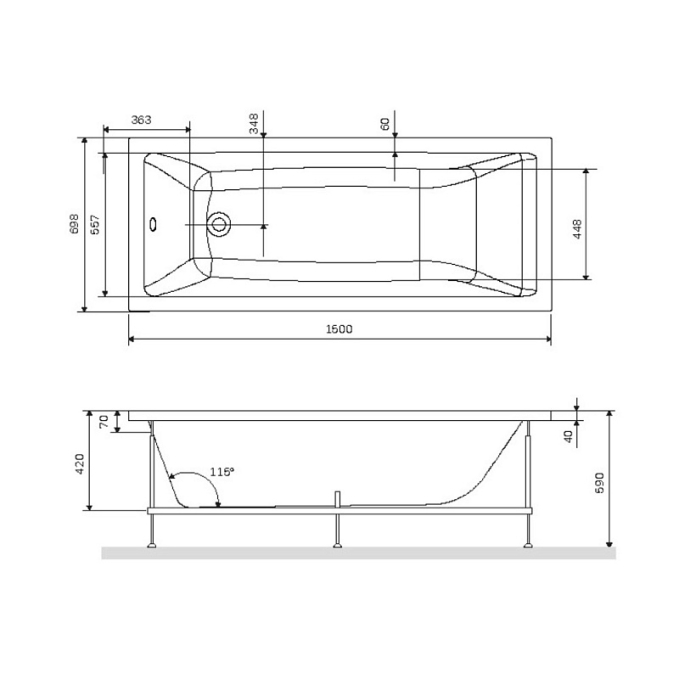Каркас для ванны AM.PM Gem W93A-150-070W-R Каркас для ванны AM.PM Gem W93A-150-070W-R