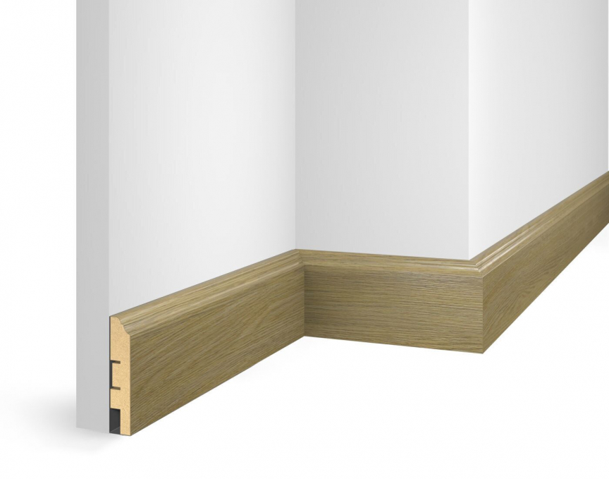 Плинтус Cosca Decor ЕP07 NanoFlex дуб Прованс, 80x16x2400 мм, МДФ