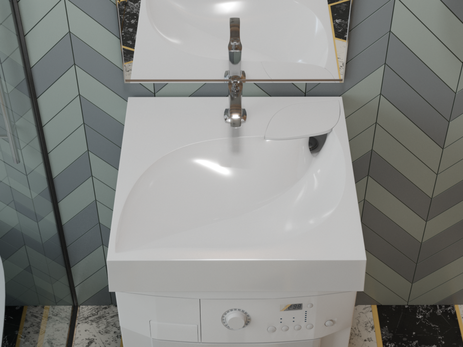 Подвесная раковина Madera List 4627173210553 60 см белая глянцевая на стиральную машину Подвесная раковина Madera List 4627173210553 60 см белая глянцевая на стиральную машину