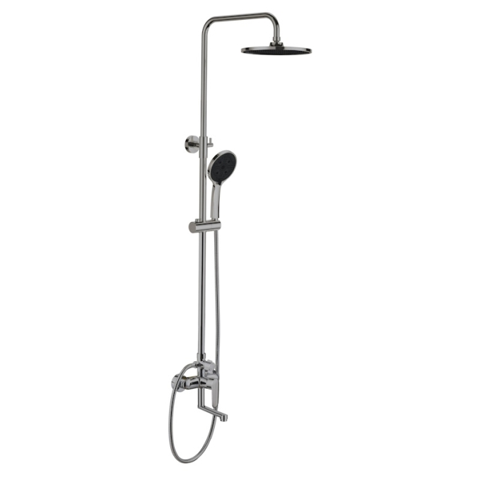 Душевая стойка со смесителем Esko Lagos Gun Metal ST205LGGM оружейная сталь матовая Душевая стойка со смесителем Esko Lagos Gun Metal ST205LGGM оружейная сталь матовая