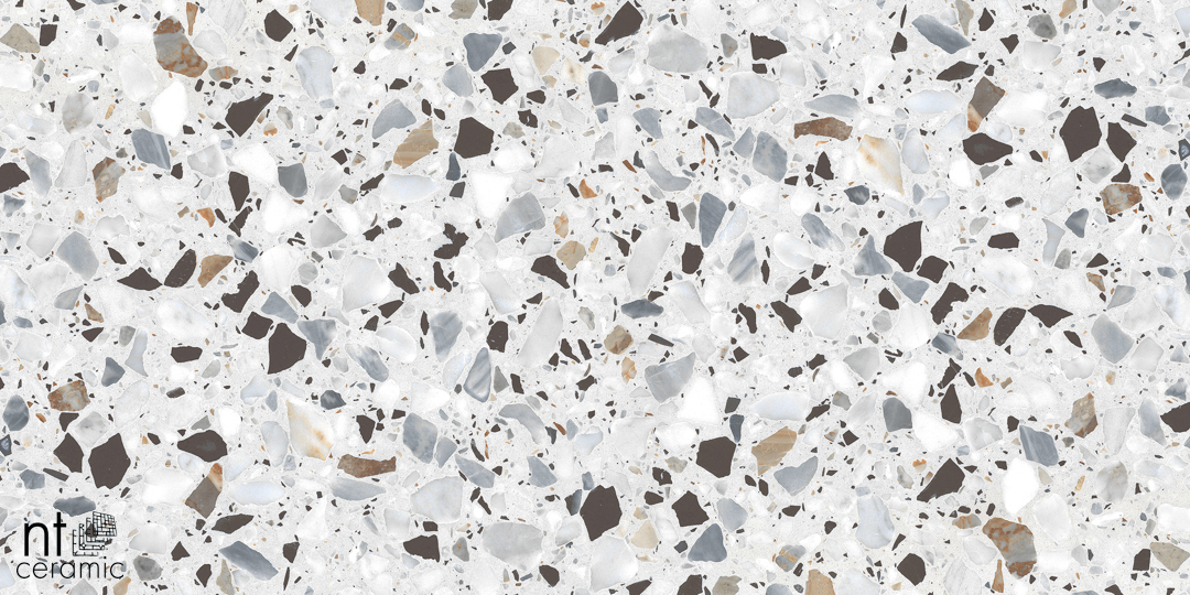Керамогранит NT Ceramic Terrazzo White 60x120, NTT99606M Керамогранит NT Ceramic Terrazzo White 60x120, NTT99606M