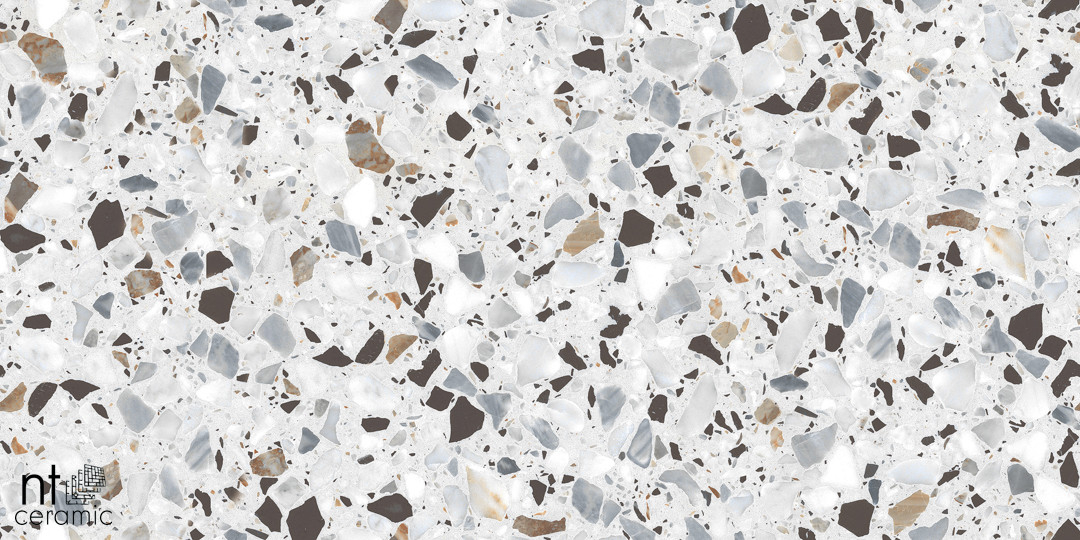 Керамогранит NT Ceramic Terrazzo White 60x120, NTT99606M Керамогранит NT Ceramic Terrazzo White 60x120, NTT99606M