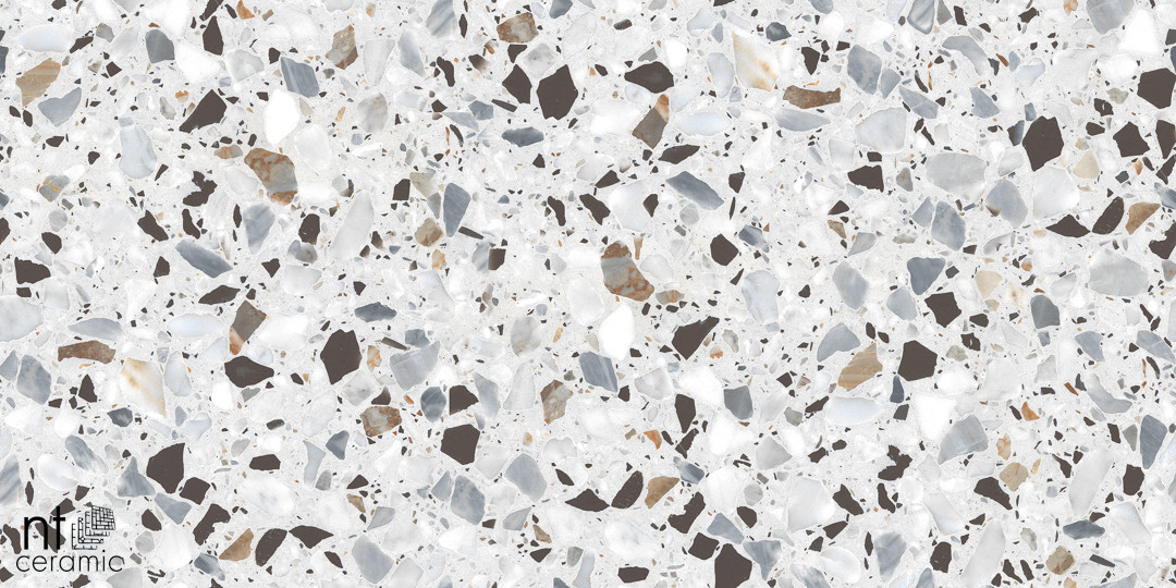 Керамогранит NT Ceramic Terrazzo White 60x120, NTT99606M Керамогранит NT Ceramic Terrazzo White 60x120, NTT99606M