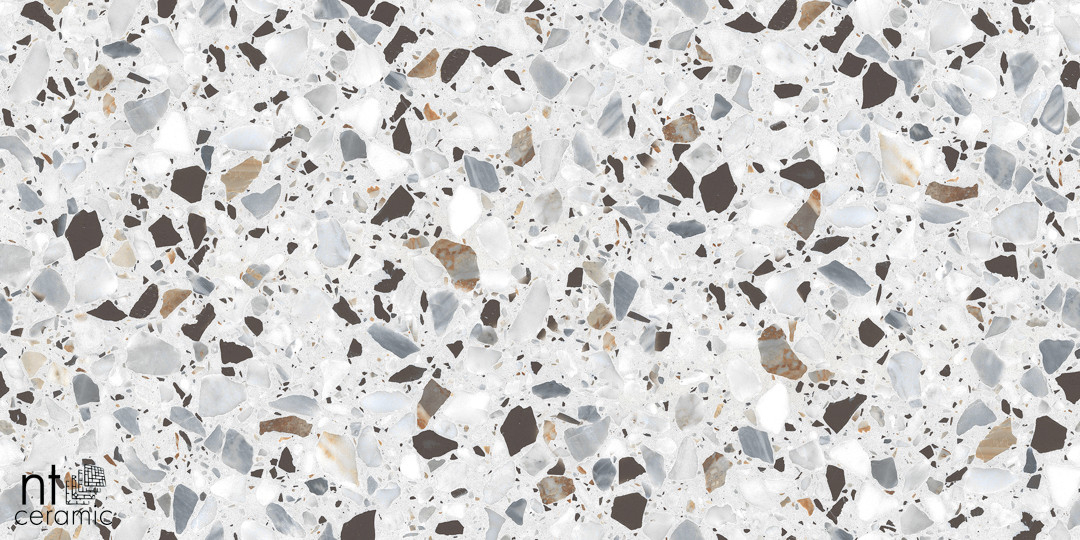 Керамогранит NT Ceramic Terrazzo White 60x120, NTT99606M Керамогранит NT Ceramic Terrazzo White 60x120, NTT99606M