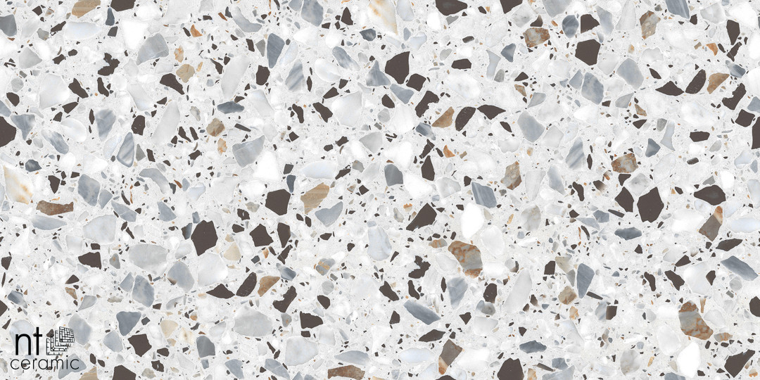 Керамогранит NT Ceramic Terrazzo White 60x120, NTT99606M Керамогранит NT Ceramic Terrazzo White 60x120, NTT99606M