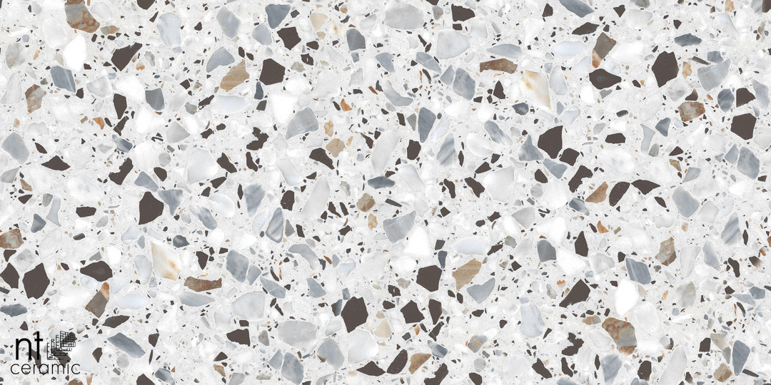 Керамогранит NT Ceramic Terrazzo White 60x120, NTT99606M Керамогранит NT Ceramic Terrazzo White 60x120, NTT99606M
