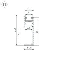 Профиль PLINTUS-H35-F-2000 WHITE, Arlight, 043605