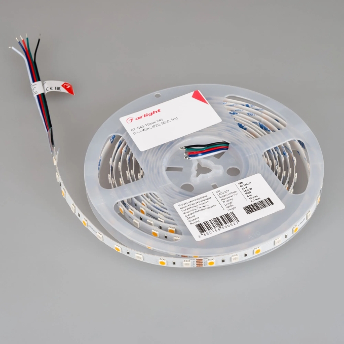 Светодиодная лента RT-B60-10mm 24V RGBW-White (14.4 W/m, IP20, 5060, 5m), Arlight, 018325(2), изображение 4 Светодиодная лента RT-B60-10mm 24V RGBW-White (14.4 W/m, IP20, 5060, 5m), Arlight, 018325(2), изображение 4