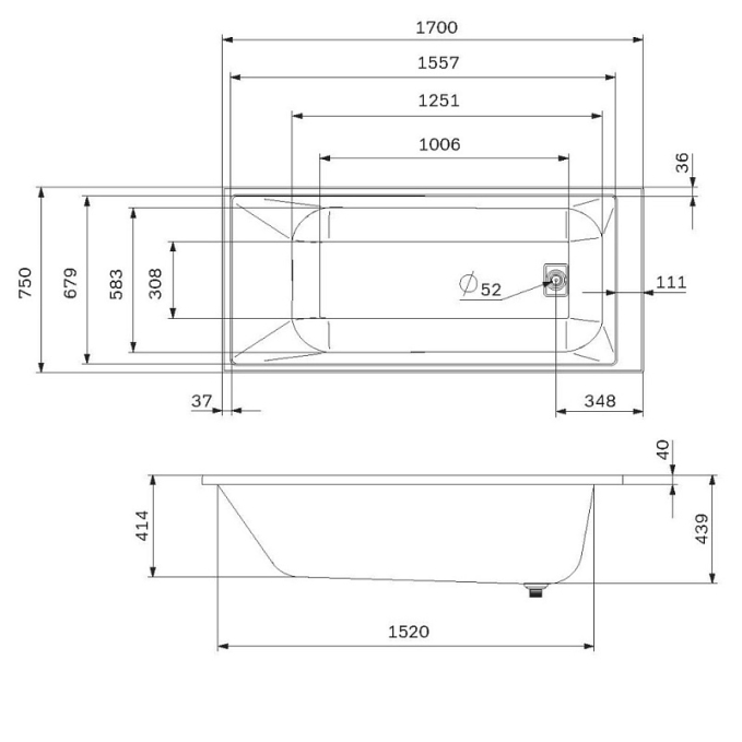 Ванна акриловая AM.PM Libre W60A-170-075W-A Ванна акриловая AM.PM Libre W60A-170-075W-A