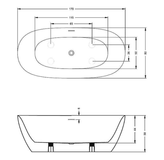 Ванна акриловая Riho Alpha 170x80 B092001005 отдельно стоящая Ванна акриловая Riho Alpha 170x80 B092001005 отдельно стоящая