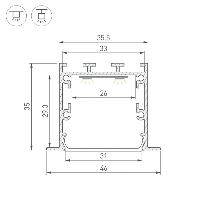 Профиль LINIA49-F-М-2500 BLACK, Arlight, 055395, изображение 3 Профиль LINIA49-F-М-2500 BLACK, Arlight, 055395, изображение 3