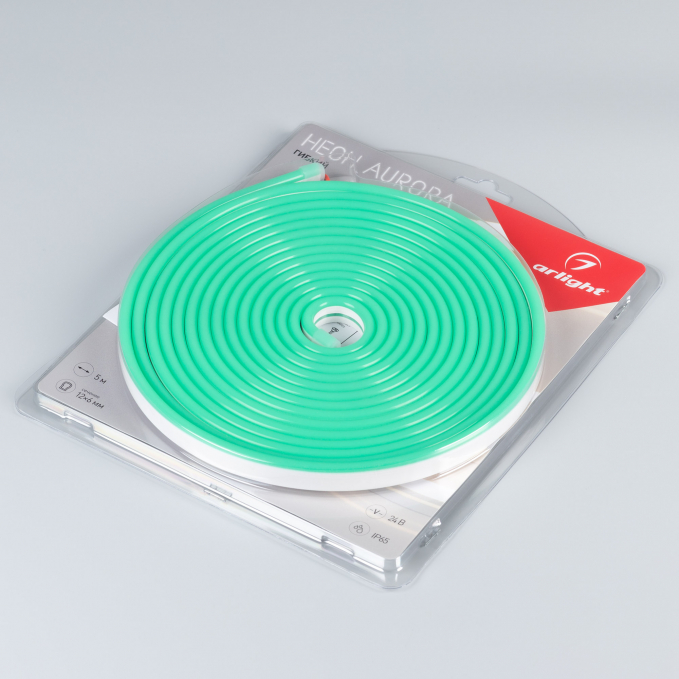 Светодиодная лента герметичная AURORA-PS-A120-12x6mm 24V Green (10 W/m, IP65, 2835, 5m), Arlight, 036680, изображение 2 Светодиодная лента герметичная AURORA-PS-A120-12x6mm 24V Green (10 W/m, IP65, 2835, 5m), Arlight, 036680, изображение 2