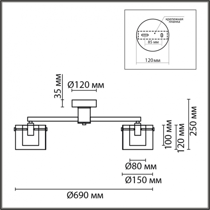 Люстра потолочная E14 5*40W 220V VERDI MODERNI Люстра 133 LUMION 6587/5C, схема товара Люстра потолочная E14 5*40W 220V VERDI MODERNI Люстра 133 LUMION 6587/5C, схема товара