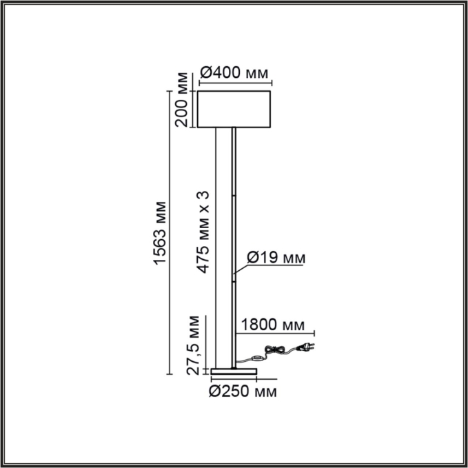 Торшер Е27 2*60W 220V NIKKI MODERNI LN26 527 LUMION 8250/2F, схема товара Торшер Е27 2*60W 220V NIKKI MODERNI LN26 527 LUMION 8250/2F, схема товара