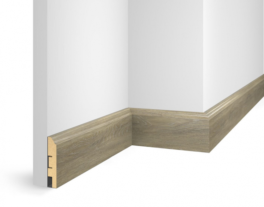 Плинтус Cosca Decor ЕP07 NanoFlex дуб Сахара, 80x16x2400 мм, МДФ Плинтус Cosca Decor ЕP07 NanoFlex дуб Сахара, 80x16x2400 мм, МДФ