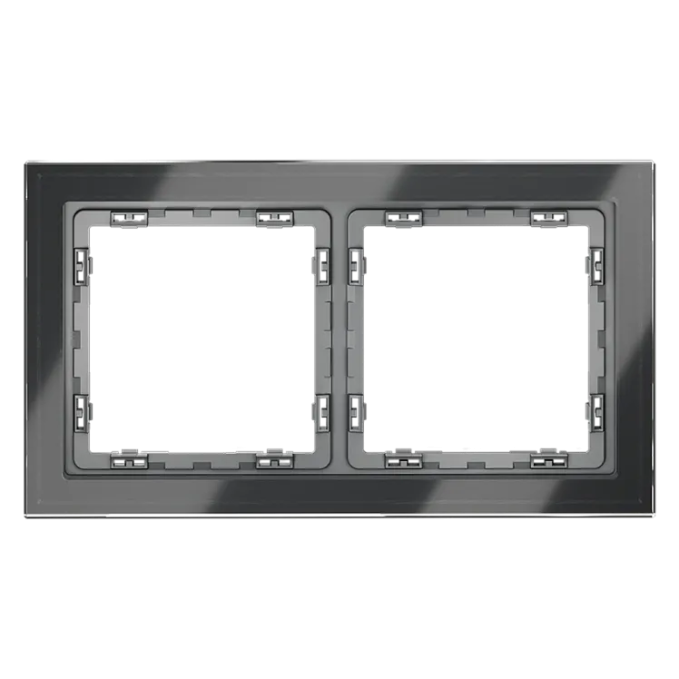 Рамка стеклянная VOLTUM S70 на 2 поста, (графит, стекло), Voltum, VLS110207 Рамка стеклянная VOLTUM S70 на 2 поста, (графит, стекло), Voltum, VLS110207