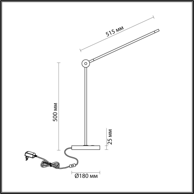 Настольный светильник поворотн на 350° IP20 LED 3000K 220-240V FODEN HIGHTECH ODL25 000 ODEON LIGHT 7101/12TL, схема товара Настольный светильник поворотн на 350° IP20 LED 3000K 220-240V FODEN HIGHTECH ODL25 000 ODEON LIGHT 7101/12TL, схема товара