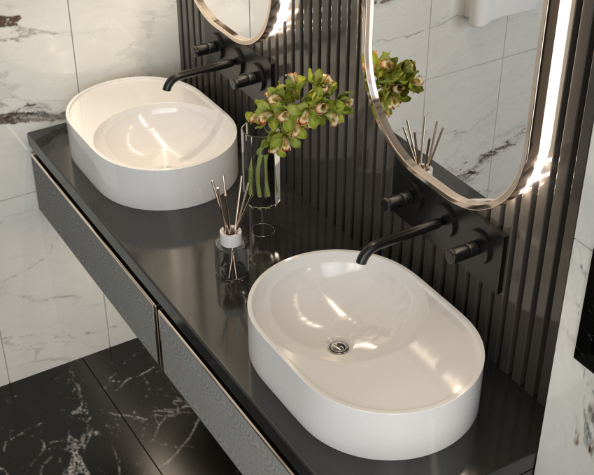 Накладная раковина Madera Luna 4627173210720 50 см белая глянцевая