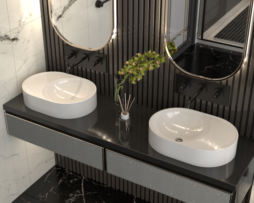 Накладная раковина Madera Luna 4627173210720 50 см белая глянцевая
