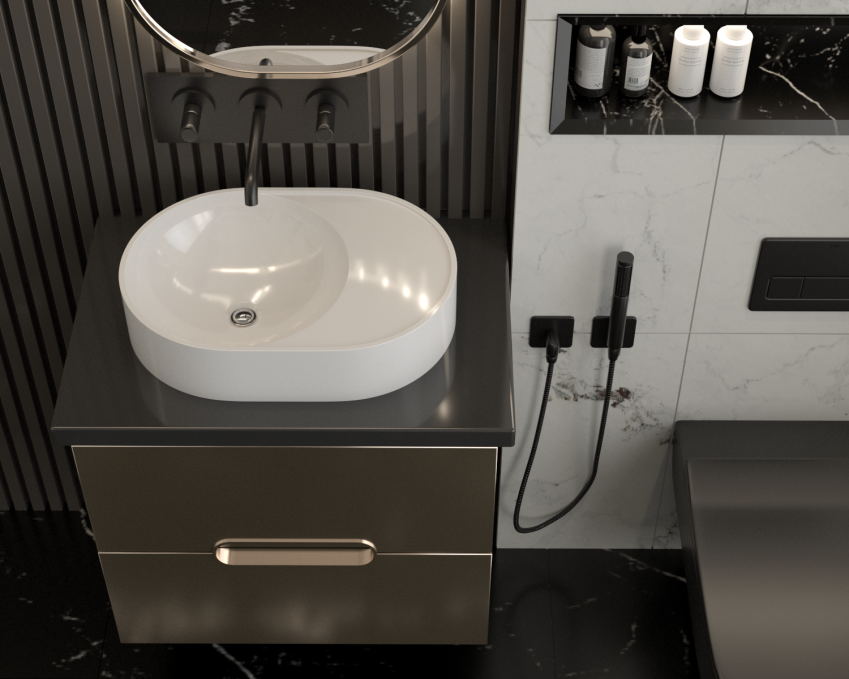 Накладная раковина Madera Luna 4627173210720 50 см белая глянцевая