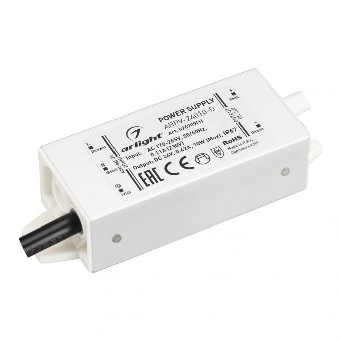 Блок питания ARPV-24010-D (24V, 0.42A, 10W), Arlight, 026909(1), изображение 1 Блок питания ARPV-24010-D (24V, 0.42A, 10W), Arlight, 026909(1), изображение 1