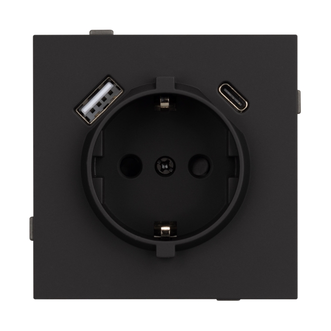 Механизм розетки с USB зарядкой SCT-TENDO-MUAC-SFPL-BK (230V, 16A), Arlight, 054607, изображение 3 Механизм розетки с USB зарядкой SCT-TENDO-MUAC-SFPL-BK (230V, 16A), Arlight, 054607, изображение 3