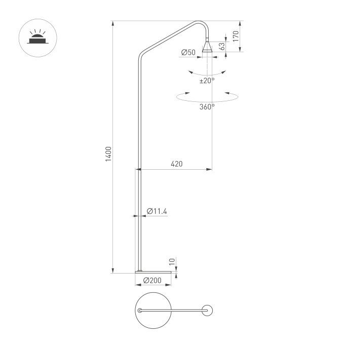 Светильник SP-RINAR-FLOOR-5W Warm3000 (BK, 36 deg, 230V), Arlight, 059322, изображение 3 Светильник SP-RINAR-FLOOR-5W Warm3000 (BK, 36 deg, 230V), Arlight, 059322, изображение 3