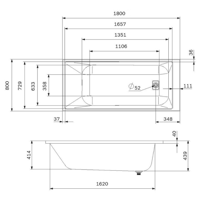 Ванна акриловая AM.PM Libre W60A-180-080W-A Ванна акриловая AM.PM Libre W60A-180-080W-A