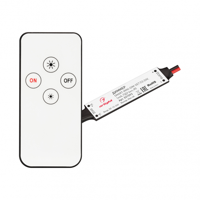 Диммер SMART-MINI-DIM-SET (12-24V, 1x4A, ПДУ 4кн, IR), Arlight, 031593, изображение 1
