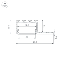 Профиль PLS-F-HIDE-EDGE-2000, Arlight, 058464