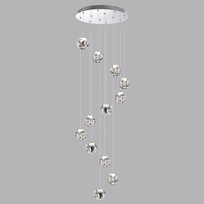 Люстра каскадная LED 60W 4000K 3000Лм JEMSTONE L-VISION ODL25 561 ODEON LIGHT 5084/60L, фото на цветном фоне 1