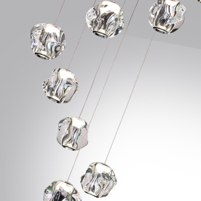 Люстра каскадная LED 60W 4000K 3000Лм JEMSTONE L-VISION ODL25 561 ODEON LIGHT 5084/60L, композиция 3