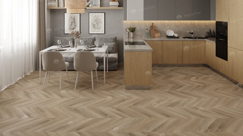 Кварцвиниловая плитка Alpine Floor Chevron Alpine LVT Дуб Синистра, ECO 20-6 Кварцвиниловая плитка Alpine Floor Chevron Alpine LVT Дуб Синистра, ECO 20-6
