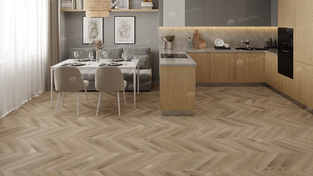 Кварцвиниловая плитка Alpine Floor Chevron Alpine LVT Дуб Синистра, ECO 20-6 Кварцвиниловая плитка Alpine Floor Chevron Alpine LVT Дуб Синистра, ECO 20-6