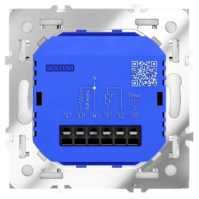Терморегулятор электронный VOLTUM S70 с индикацией и датчиком, для теплого пола, (белый матовый), Voltum, VLS070102