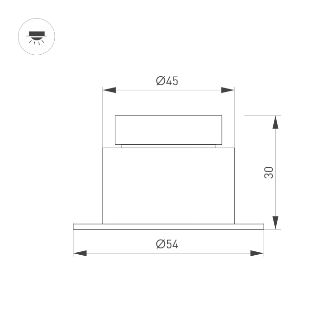 Светильник MS-GLORY-BUILT-R54-5W Warm3000 (NI, 38 deg, 230V), Arlight, 047289, изображение 5 Светильник MS-GLORY-BUILT-R54-5W Warm3000 (NI, 38 deg, 230V), Arlight, 047289, изображение 5