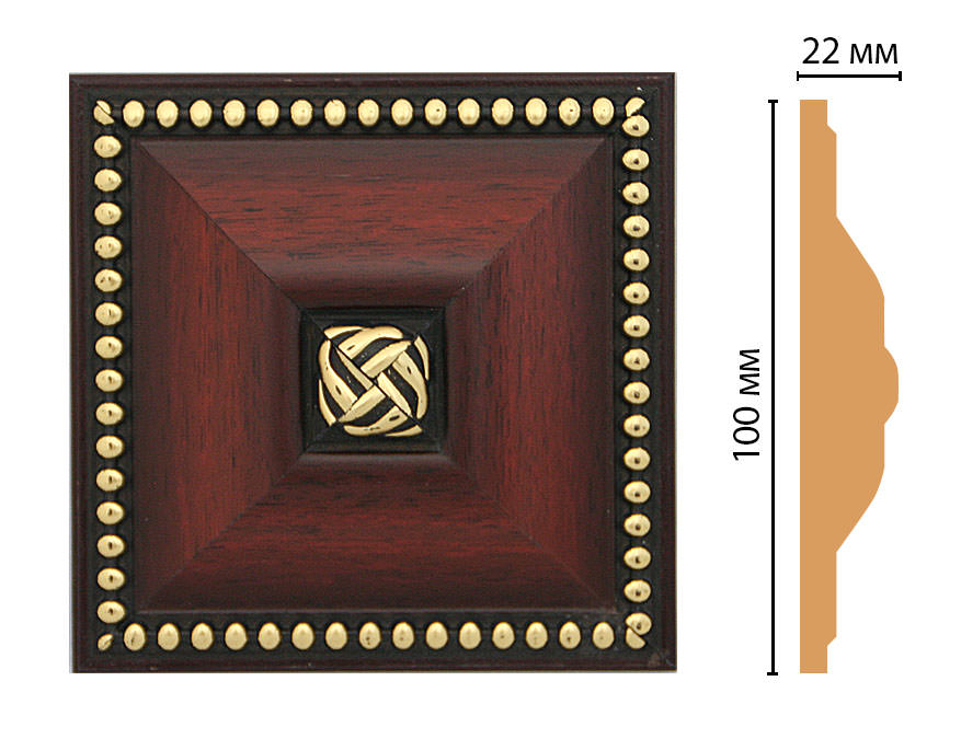 Вставка цветная Decomaster D209-52, 100x100x22 мм Вставка цветная Decomaster D209-52, 100x100x22 мм