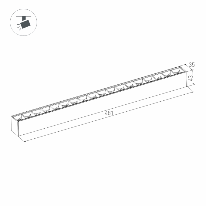 Светильник MAG-LASER-45-L480-18W Warm3000 (BK, 15 deg, 24V), Arlight, 026941, изображение 2 Светильник MAG-LASER-45-L480-18W Warm3000 (BK, 15 deg, 24V), Arlight, 026941, изображение 2