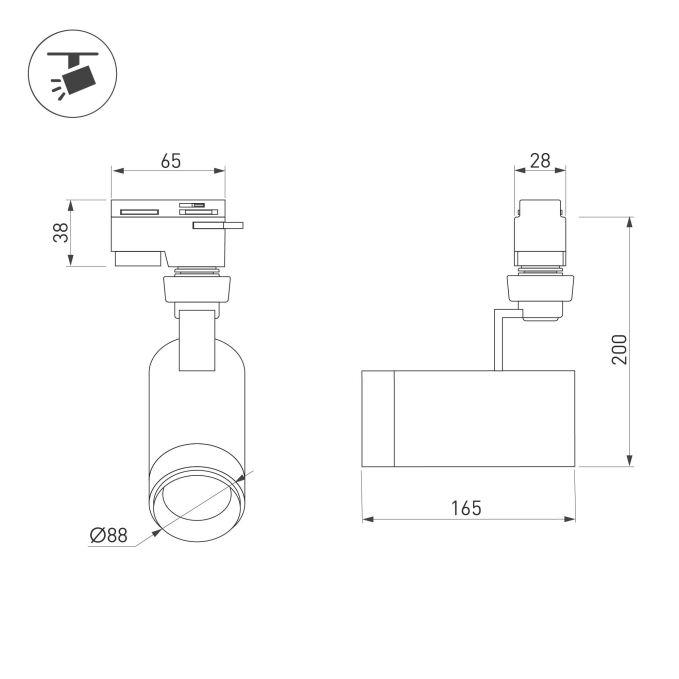 Светильник LGD-ZEUS-2TR-R88-20W Warm3000 (BK, 20-60 deg, 230V), Arlight, 025947(1), изображение 6 Светильник LGD-ZEUS-2TR-R88-20W Warm3000 (BK, 20-60 deg, 230V), Arlight, 025947(1), изображение 6