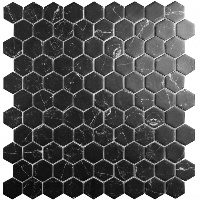 Мозаика Vidrepur Supreme Hex Marquina 30.7x31.7 Мозаика Vidrepur Supreme Hex Marquina 30.7x31.7