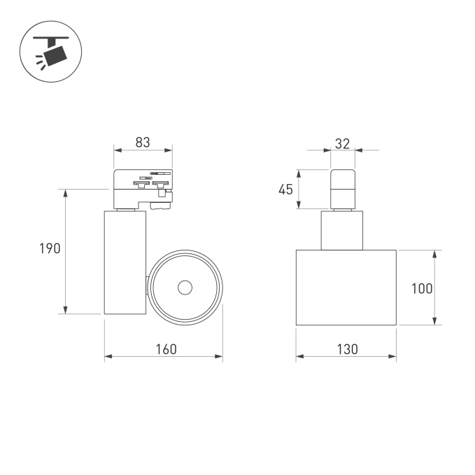 Светильник LGD-SHOP-4TR-R100-40W Day4000 (BK, 24 deg), Arlight, 026282, изображение 2 Светильник LGD-SHOP-4TR-R100-40W Day4000 (BK, 24 deg), Arlight, 026282, изображение 2