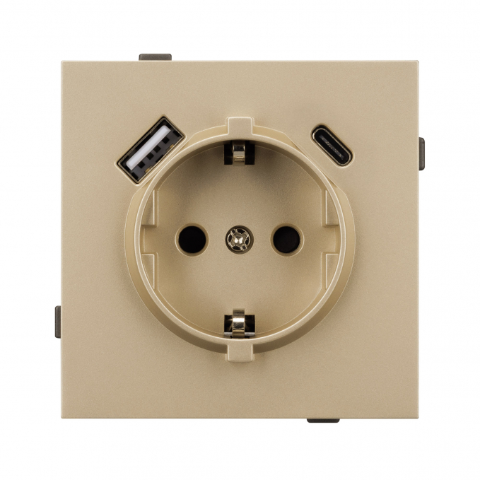Механизм розетки с USB зарядкой SCT-TENDO-MUAC-SFPL-GD (230V, 16A), Arlight, 054608, изображение 3 Механизм розетки с USB зарядкой SCT-TENDO-MUAC-SFPL-GD (230V, 16A), Arlight, 054608, изображение 3