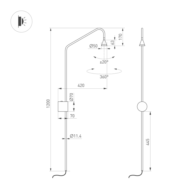 Светильник SP-RINAR-WALL-5W Warm3000 (BK, 36 deg, 230V), Arlight, 059589, изображение 2 Светильник SP-RINAR-WALL-5W Warm3000 (BK, 36 deg, 230V), Arlight, 059589, изображение 2