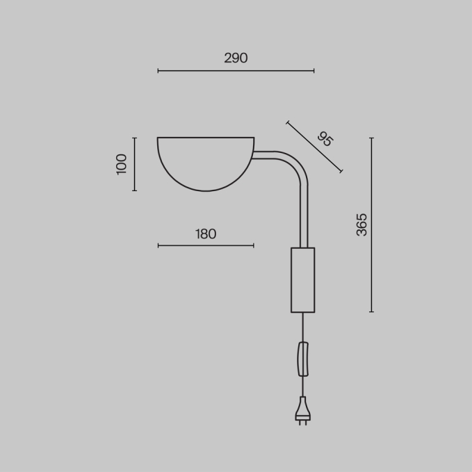 Настенный светильник (бра) Основа / Stem 3000К 3Вт, C035WL-L3MG3K, изображение 9 Настенный светильник (бра) Основа / Stem 3000К 3Вт, C035WL-L3MG3K, изображение 9
