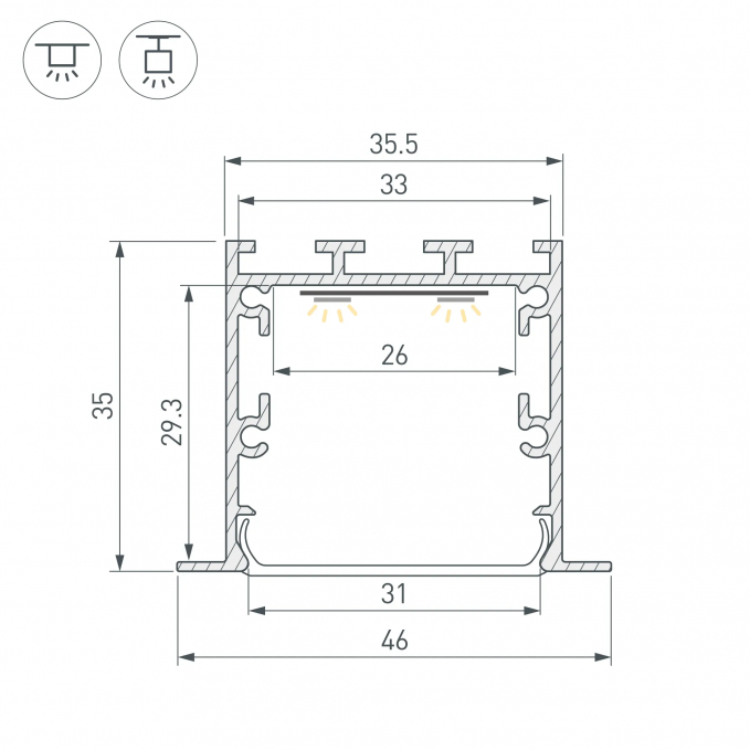 Профиль LINIA49-F-M-3000 BLACK, Arlight, 055443, изображение 3 Профиль LINIA49-F-M-3000 BLACK, Arlight, 055443, изображение 3