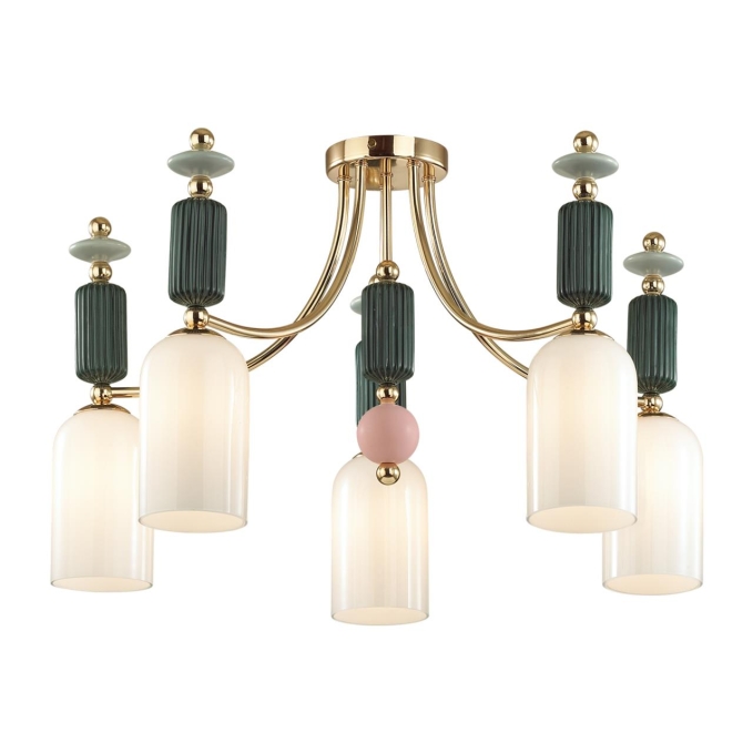Люстра потолочная E14 5*40W CANDY CLASSIC ODL_EX21 129 ODEON LIGHT 4861/5C, фото на белом фоне