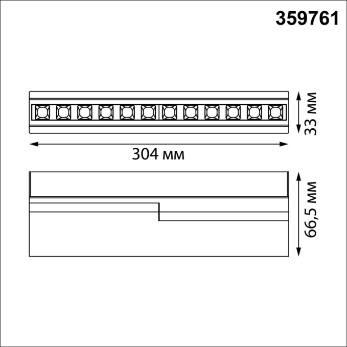 Светильник накладной с перекл. цв. температуры IP20 LED 18W 180-265V 2700К/3200К/4000К EOS OVER NT25 396 NOVOTECH 359761, схема товара