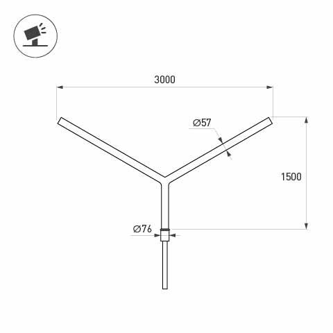 Кронштейн OXOR-SY2-3000x76-L1500 BLACK, Arlight, 051658, изображение 2