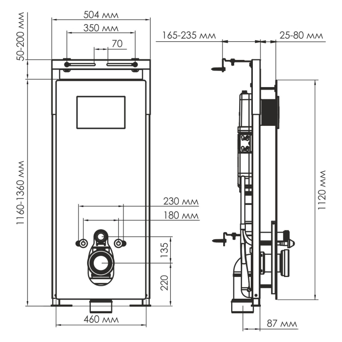 Система инсталляции для унитазов WasserKRAFT Salm 27TLT.010.ME.WH.RG04