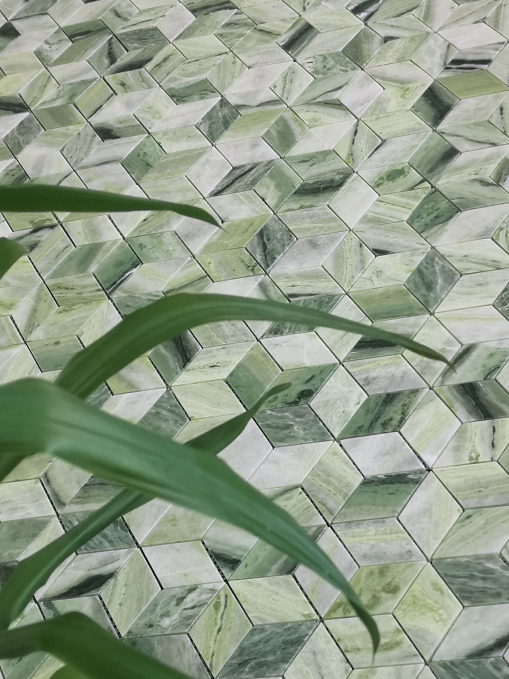 Мозаика Caramelle (LeeDo) Pietrine Onice Verde Oliva Pol Diamond 55x96 25.9x29.8
